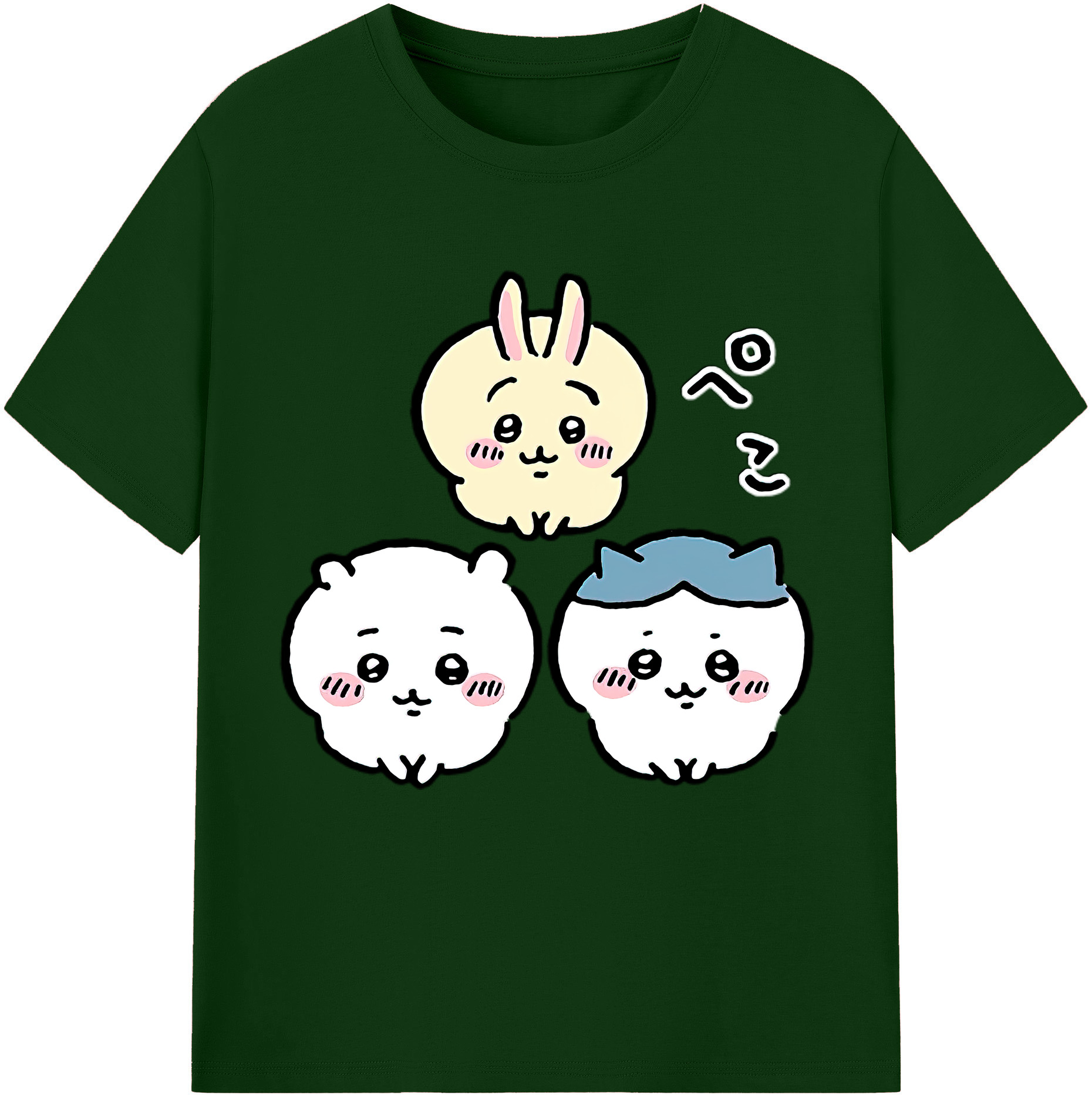 （画像用） ちいかわ うさぎ Chii-kawa usagi 綿100％半袖Tシャツ（フロントプリント）